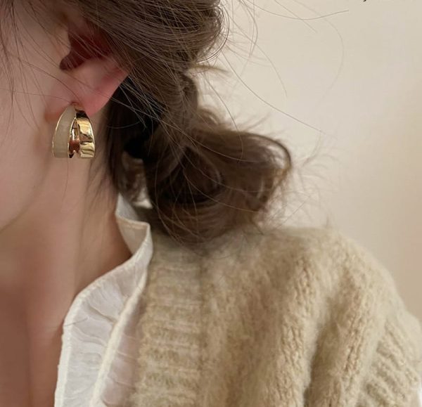 Dual Colour Korean Gold-Plated Earrings – Elegant Casual Wear Jewelry for Women