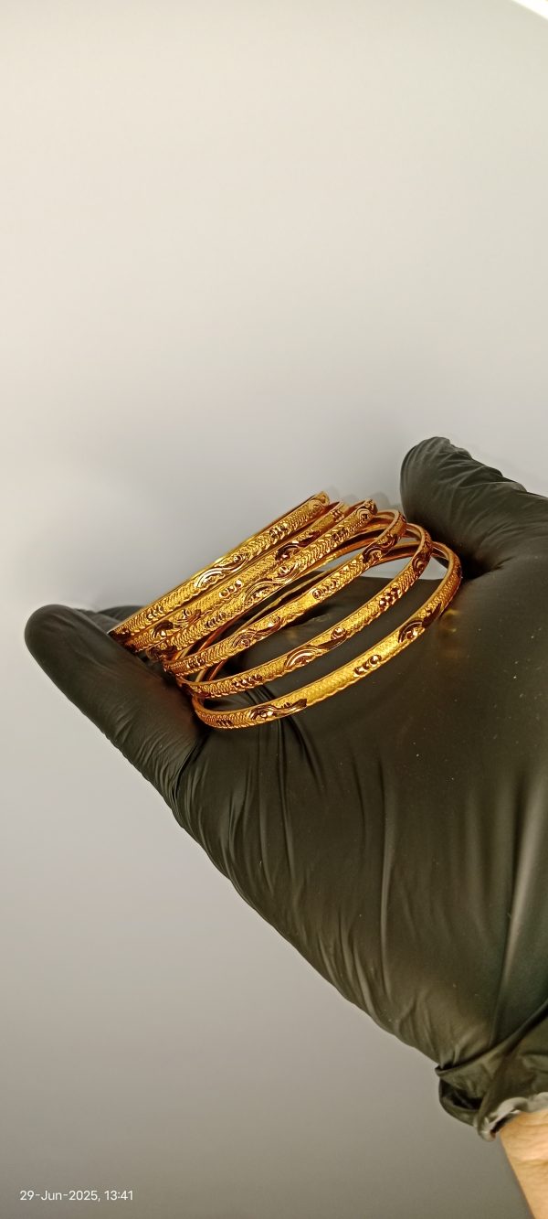Antique Gold Plated Bangles for Women – 2.5 Inch Traditional Wear (No Box)