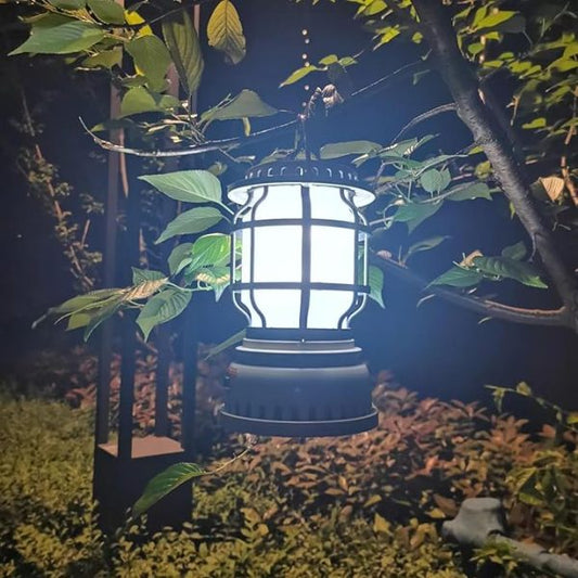 Handle LED Camping Lantern | Solar & Rechargeable Outdoor Tent Lamp – Random Color