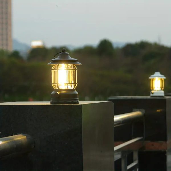 Handle LED Camping Lantern | Solar & Rechargeable Outdoor Tent Lamp – Random Color