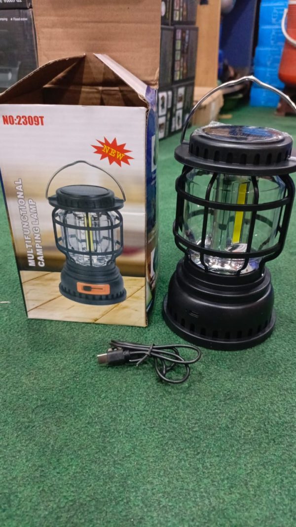 Handle LED Camping Lantern | Solar & Rechargeable Outdoor Tent Lamp – Random Color