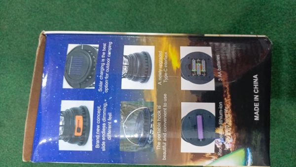 Handle LED Camping Lantern | Solar & Rechargeable Outdoor Tent Lamp – Random Color