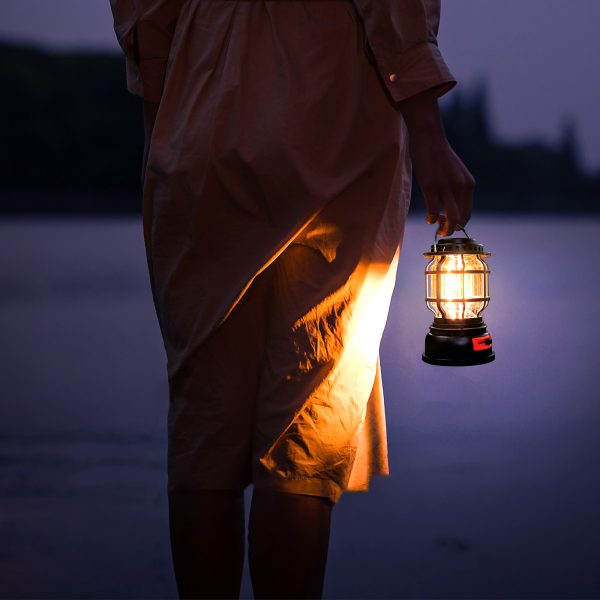 Handle LED Camping Lantern | Solar & Rechargeable Outdoor Tent Lamp – Random Color