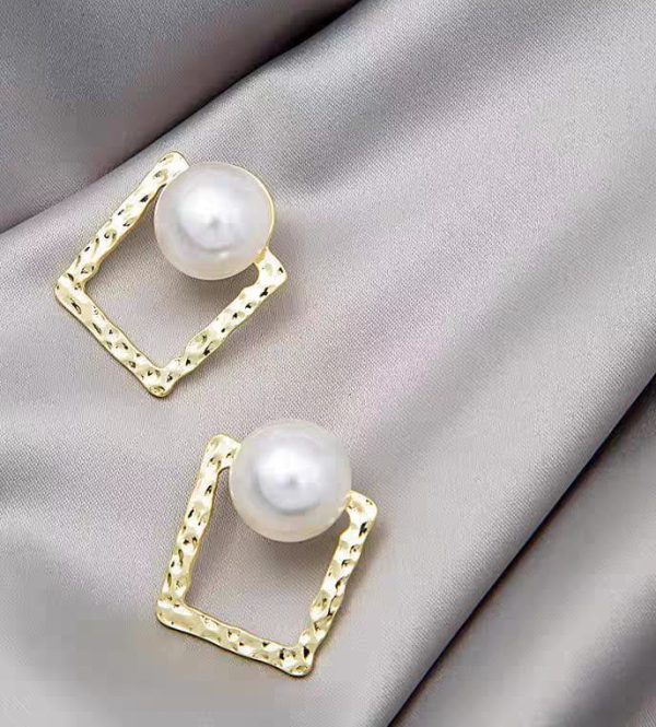 Korean Square Pearl Earrings – Elegant Casual & Ethnic Wear Jewelry for Girls