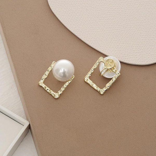 Korean Square Pearl Earrings – Elegant Casual & Ethnic Wear Jewelry for Girls