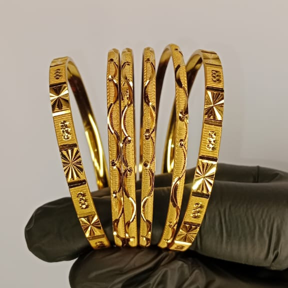Gold Plated Bangles for Women – 2.5 Inch Bridal Churiyan Set with Gift Box