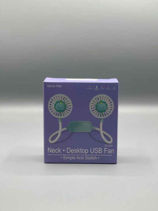 Mini Neck Fan – USB Rechargeable Hands-Free Cooling Fan for Travel & Outdoor Use