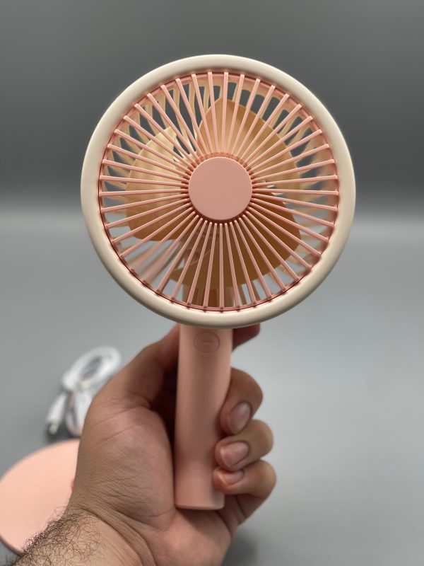 Mini USB Rechargeable Desk Fan – Quiet Volcanic Ash Design Fan for Students