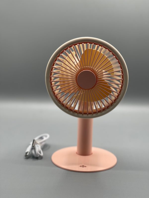 Mini USB Rechargeable Desk Fan – Quiet Volcanic Ash Design Fan for Students