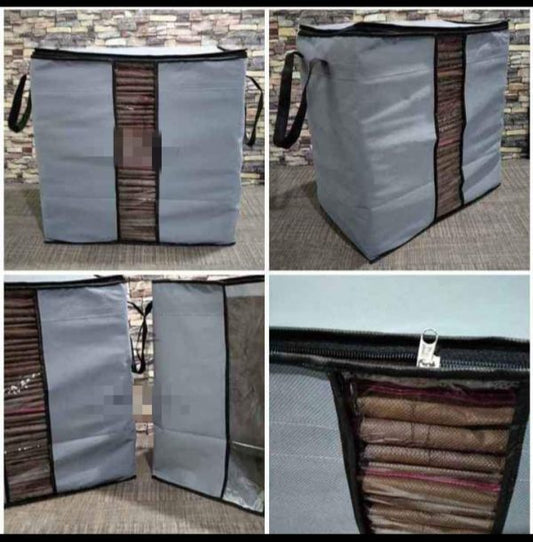 Foldable Grey Storage Organizer Bag – Clothing & Wardrobe Organizer (NW000162)