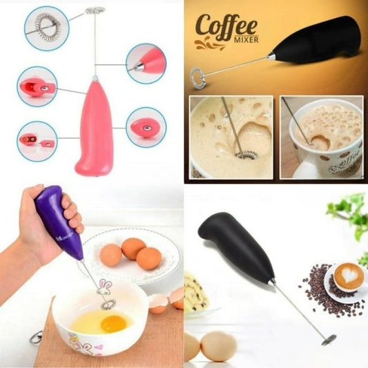 Electric Egg Beater & Coffee Frother – Mini Hand Whisk Mixer – Battery Operated