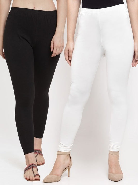 PAck of 2 Stretchable Tights for Women – Black & White Flexible Daily Wear