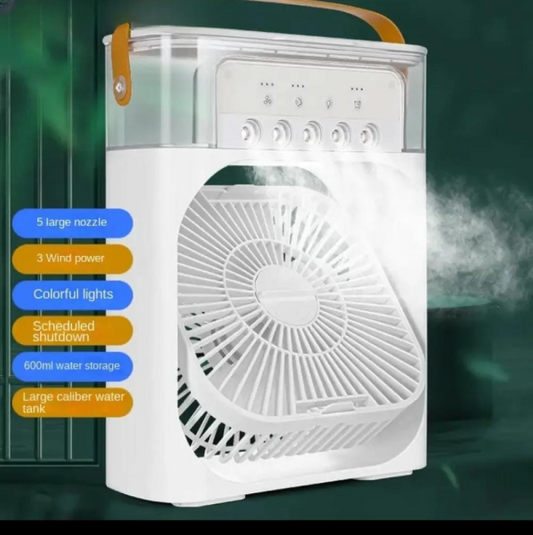 USB Portable Air Cooler Fan for Women with Mist & Humidifier – 9.5″ Random Color