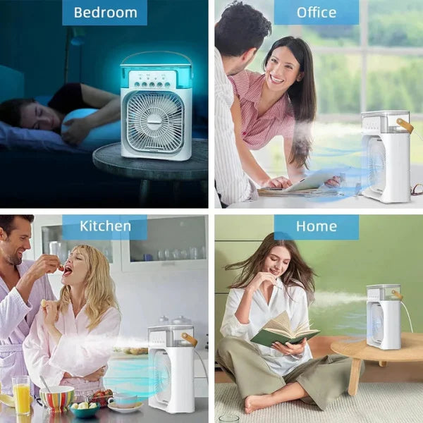 USB Portable Air Cooler Fan for Women with Mist & Humidifier – 9.5″ Random Color