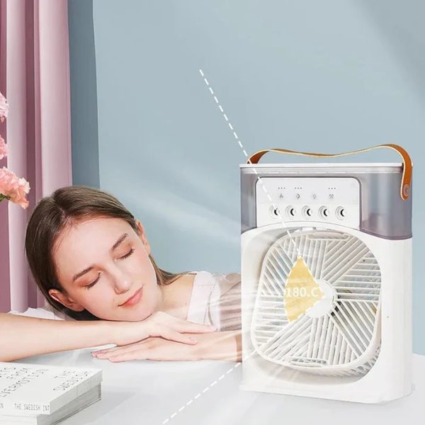 USB Portable Air Cooler Fan for Women with Mist & Humidifier – 9.5″ Random Color