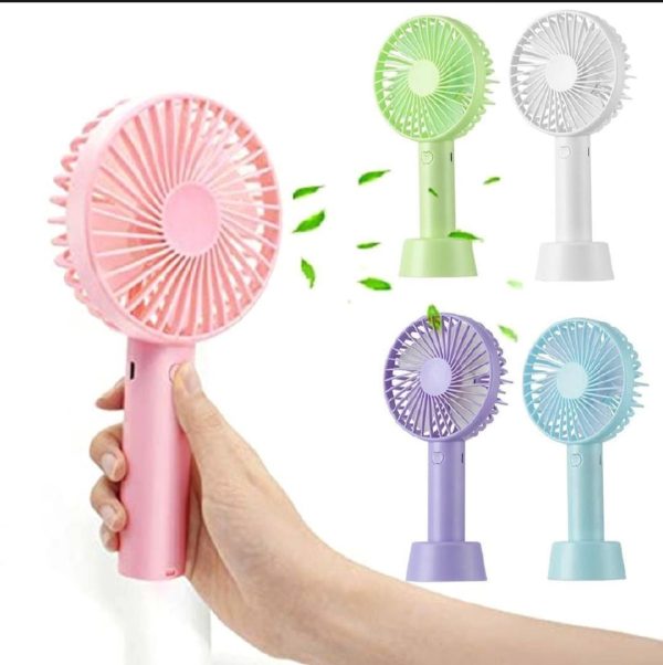 Portable USB Rechargeable Mini Fan – 3-Speed Handheld Cooling Fan (Random Color)