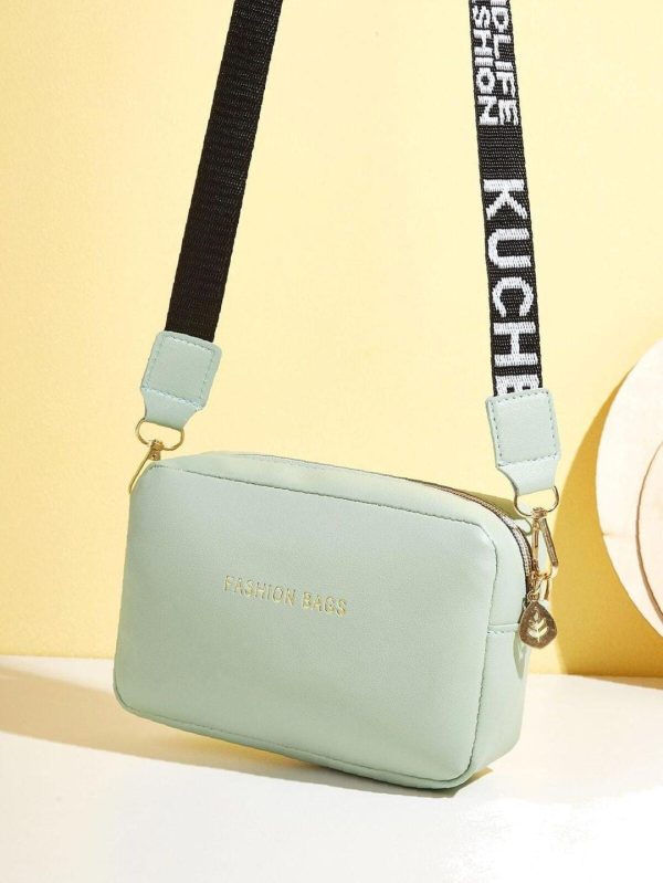 PU Leather Crossbody Bag for Women – Small Shoulder Bag with Wide Strap