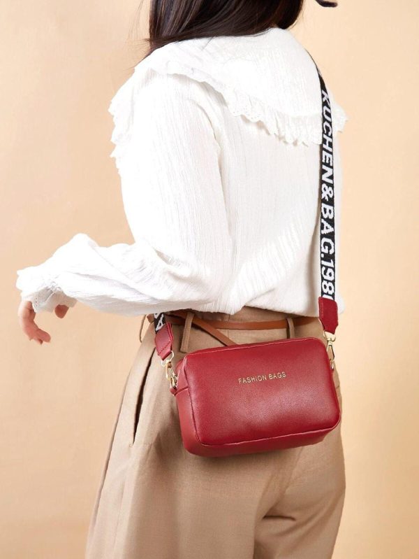 PU Leather Crossbody Bag for Women – Small Shoulder Bag with Wide Strap