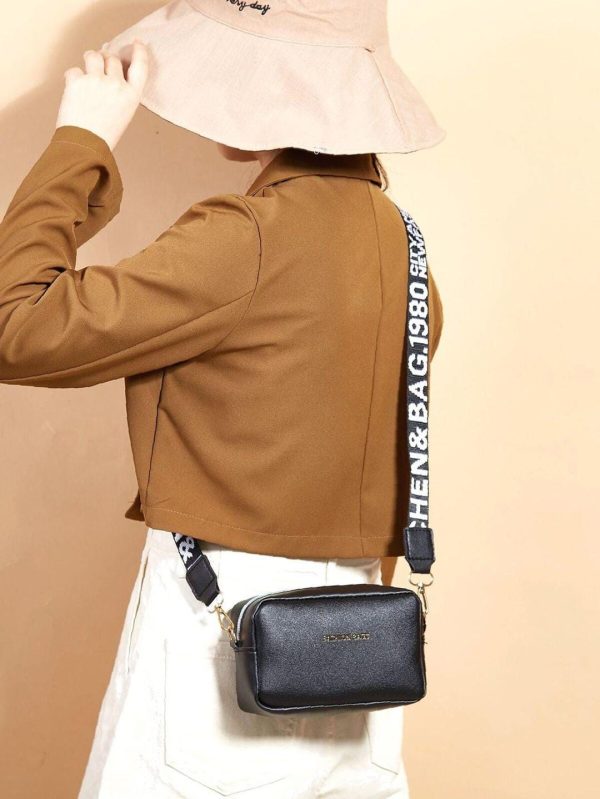 PU Leather Crossbody Bag for Women – Small Shoulder Bag with Wide Strap