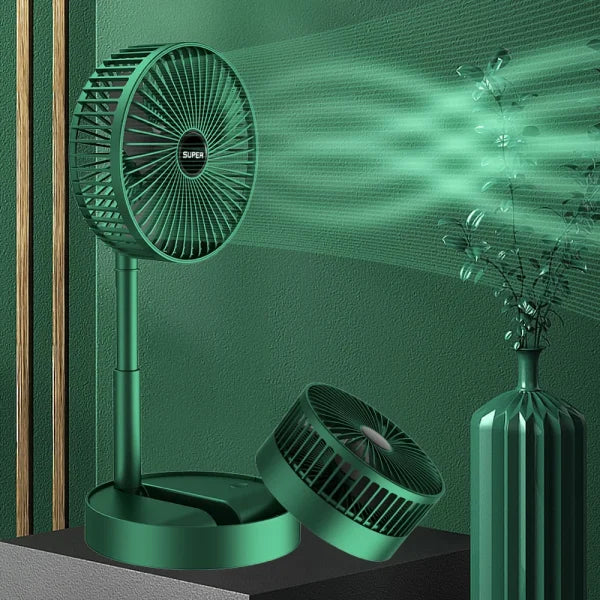 Rechargeable Telescopic Folding Fan – Adjustable Table Fan with 3 Speeds
