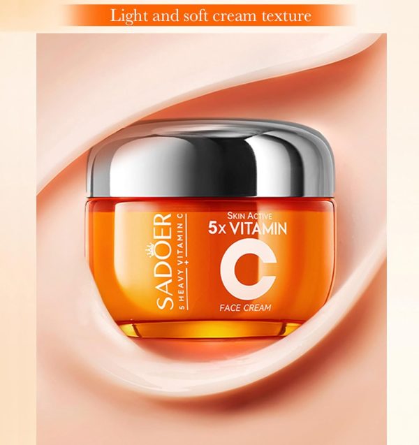 Sadoer 5x Vitamin C Whitening Cream – Hydrating & Repairing Moisturizer 50g