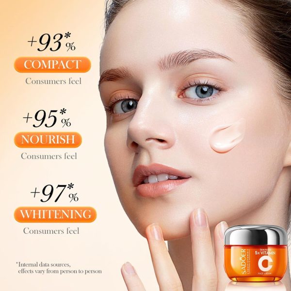 Sadoer 5x Vitamin C Whitening Cream – Hydrating & Repairing Moisturizer 50g
