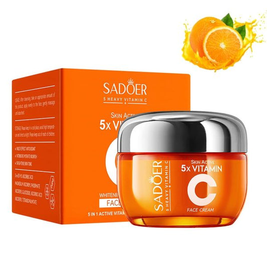 Sadoer 5x Vitamin C Whitening Cream – Hydrating & Repairing Moisturizer 50g