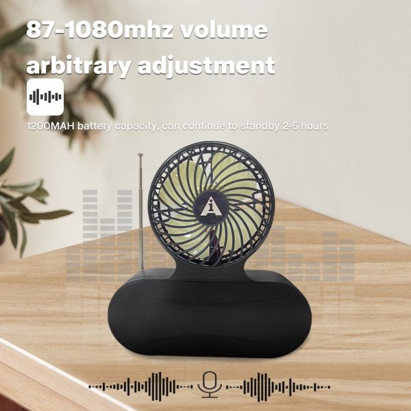 Solar Fan with Bluetooth Speaker – Portable Music, Light & Fan Combo for Women