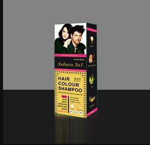 Subaru 3-in-1 Black Hair Color Shampoo – 200ml for Men & Women | Long Lasting