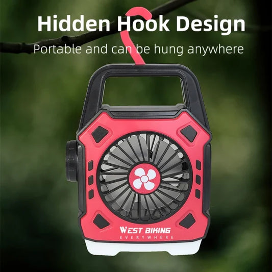 Camping Light Fan Power Bank – Rechargeable Mini Fan with Flashlight (Random)