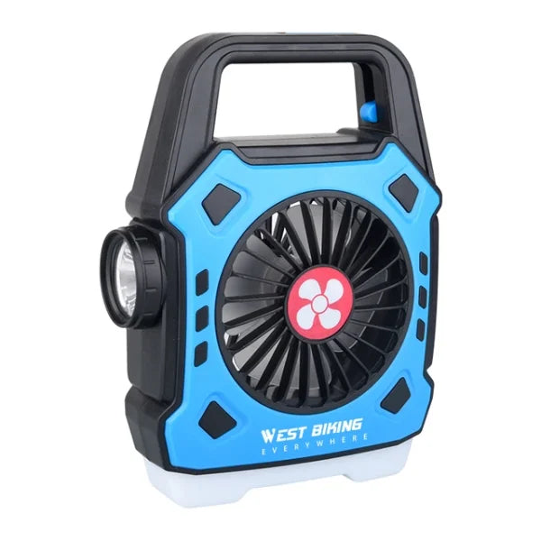 Camping Light Fan Power Bank – Rechargeable Mini Fan with Flashlight (Random)