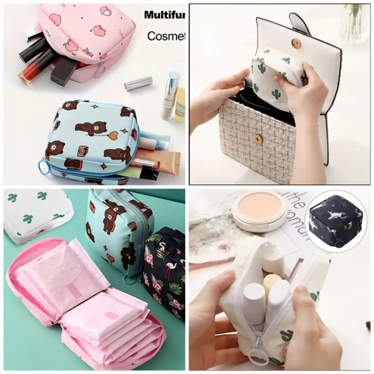 Women’s Sanitary Pad & Cosmetic Pouch – Hygiene & Makeup Storage Bag (Random)
