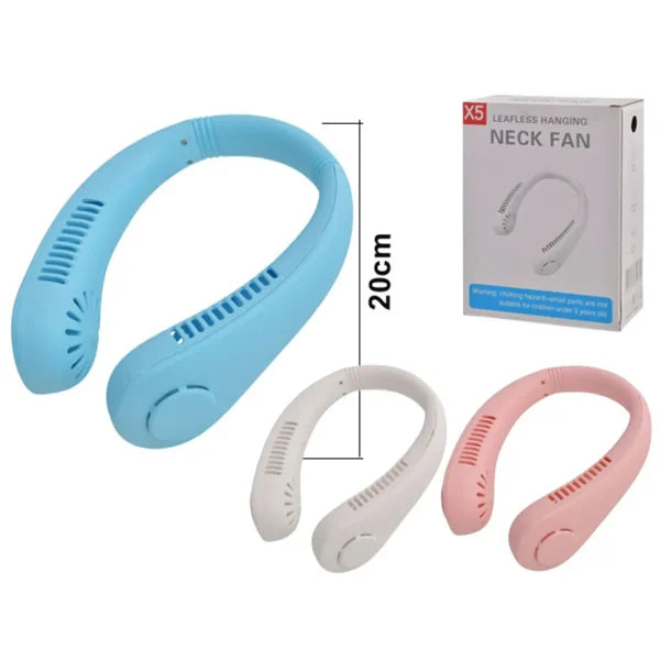 X5 Leafless Hanging Neck Fan – Portable Rechargeable Neck Fan for Summer Use