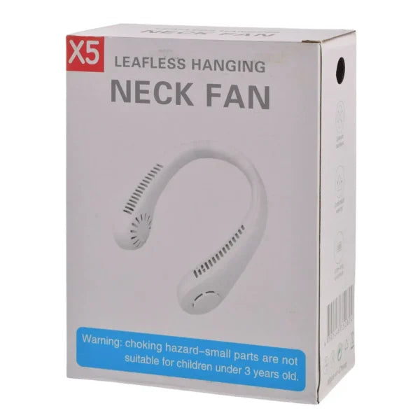 X5 Leafless Hanging Neck Fan – Portable Rechargeable Neck Fan for Summer Use
