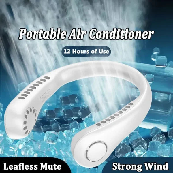 X5 Leafless Hanging Neck Fan – Portable Rechargeable Neck Fan for Summer Use
